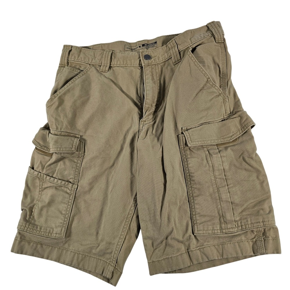 Carhartt Mens Rugged Flex Relaxed Fit Canvas Cargo Work Short Tan BS3542-M 32